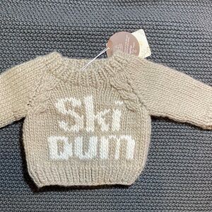 Huggalugs Ski Bum Knit Sweater with White Text